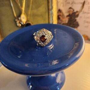 Elegant Silver and Purple Gemstone Ring